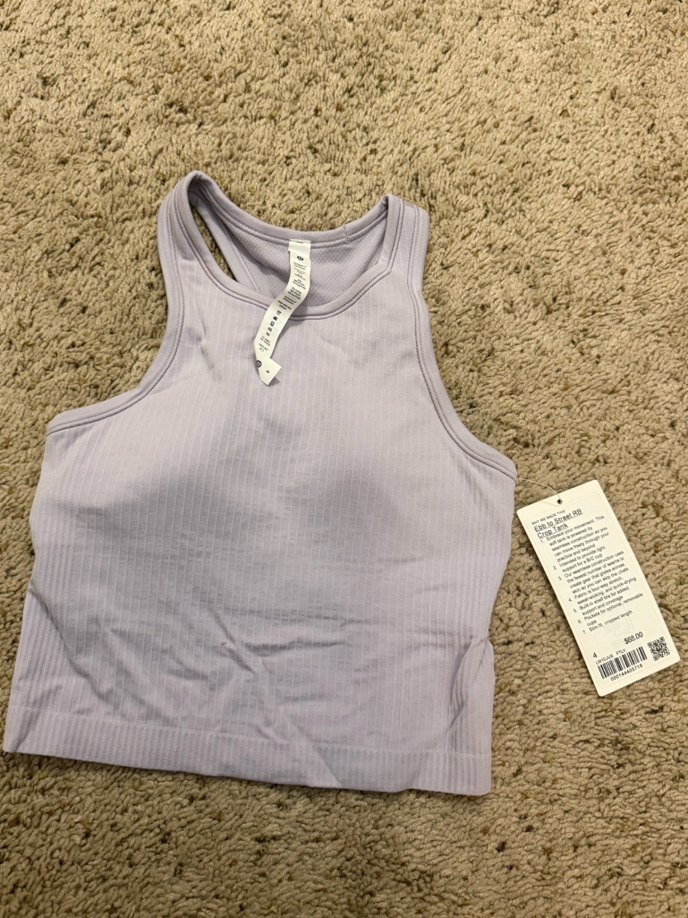 NWT Lululemon Ebb to street crop tank